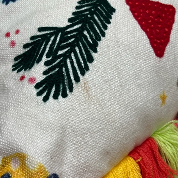 Christmas Pillows (2) Cute Oblong With Fringe Gnomes, Trees Sweaters Candy Canes - Picture 10 of 11